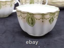 Set of 5 Doulton Burselm Demitasse Cups and Saucers Greek/Roman Pattern RARE