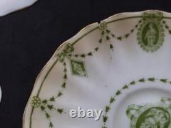 Set of 5 Doulton Burselm Demitasse Cups and Saucers Greek/Roman Pattern RARE
