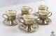 Set Of 5 Lenox China Demitasse Cups With Wallace Sterling Silver Liners & Saucers