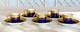 Set Of 5 Limoges France Porcelain Cobalt Blue & Gold Demitasse Cup Saucer Set
