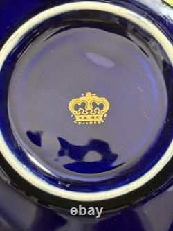 Set of 5 Royal Linoj Seckin Limoges Cobalt Blue 24K Gold Demitasse Cups Saucers