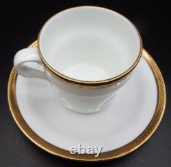 Set of 5 VTG Ginori Italy Demitasse Cups & Saucers gold trim MINT
