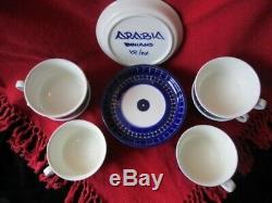Set of 6 ARABIA OF FINLAND Valencia Ulla Procopé Espresso Demitasse cup & saucer