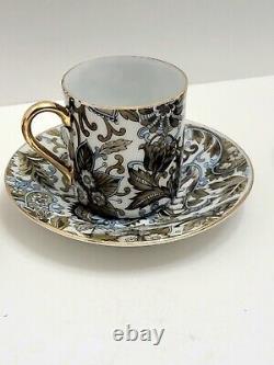 Set of 6 Arnart 5th Ave Royal Paisley Demitasse Cups & Saucers + 8 Demi Spoons