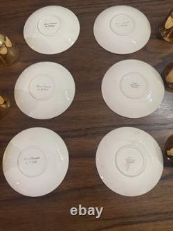 Set of 6 Atlas Satin Gold 22 Karat Gold Demitasse Teacups and Saucers