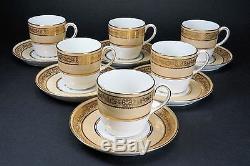 Set of 6 Beautiful Antique Cauldon Demitasse Cups and Saucers 7537