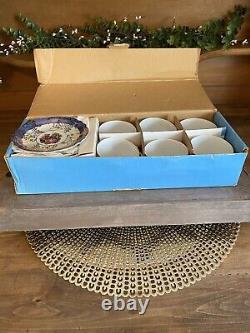 Set of 6 Cabinet Ware Demitasse Cups/Saucers Original Box Lusterware Fragonard