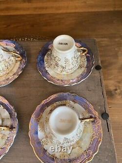 Set of 6 Cabinet Ware Demitasse Cups/Saucers Original Box Lusterware Fragonard