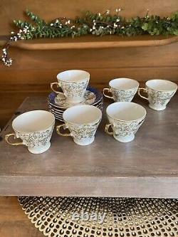 Set of 6 Cabinet Ware Demitasse Cups/Saucers Original Box Lusterware Fragonard