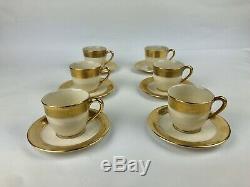 Set of 6 Demitasse Cups and Saucers Lenox Westchester Presidential Collection