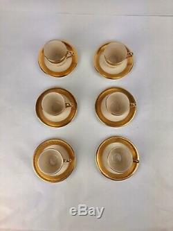 Set of 6 Demitasse Cups and Saucers Lenox Westchester Presidential Collection