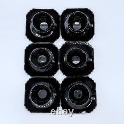 Set of 6 Fostoria Mayfair #2419 Ebony Demitasse Cups & Saucers