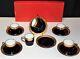 Set Of 6 Limoges France Cobalt/gold Porcelain Demitasse Cups & Saucers In Box