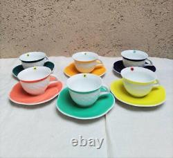 Set of 6 Richard Ginori Margherita Demitasse Cups with Saucers