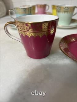 Set of 6 Royal Worcester Jones, McDuffee & Stratton Demitasse Cups & Saucers