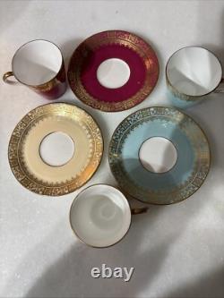 Set of 6 Royal Worcester Jones, McDuffee & Stratton Demitasse Cups & Saucers