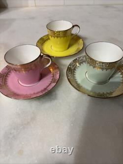 Set of 6 Royal Worcester Jones, McDuffee & Stratton Demitasse Cups & Saucers