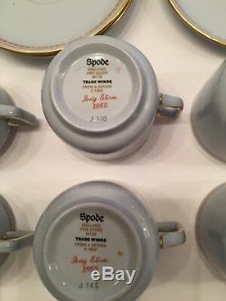 Set of 6 Spode TRADE WINDS RED Demitasse Espresso Cups & Saucers Excellent