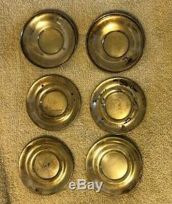 Set of 6 Sterling Demitasse Holders Saucers With Lenox Cup Inserts Original Box