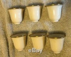 Set of 6 Sterling Demitasse Holders Saucers With Lenox Cup Inserts Original Box
