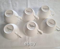Set of 6 Villeroy & Boch Foglia Espresso Demitasse Cups & Saucers White Vitro