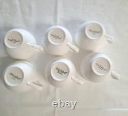 Set of 6 Villeroy & Boch Foglia Espresso Demitasse Cups & Saucers White Vitro