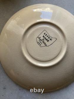 Set of 6 Vintage 1926-31 Leigh Ware Art Potter Umber Demitasse Cups & Saucers