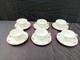 Set Of 6 Vintage Zsolnay Pecs Hungary Demitasse Cups & Saucers Roses Flowers