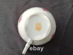 Set of 6 Vintage Zsolnay Pecs Hungary DEMITASSE Cups & Saucers Roses Flowers