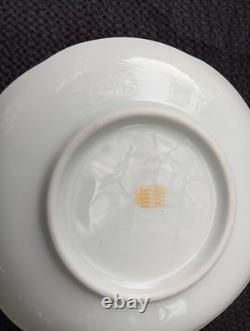 Set of 6 Vintage Zsolnay Pecs Hungary DEMITASSE Cups & Saucers Roses Flowers