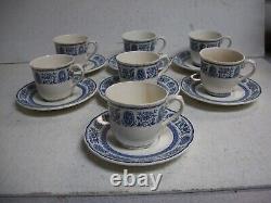 Set of 7 1940 Wedgwood YALE University Demitasse Cup & Saucer Sets 14pc