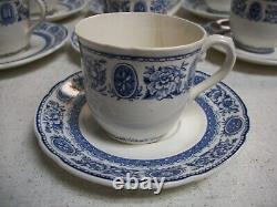 Set of 7 1940 Wedgwood YALE University Demitasse Cup & Saucer Sets 14pc