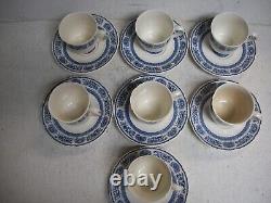 Set of 7 1940 Wedgwood YALE University Demitasse Cup & Saucer Sets 14pc