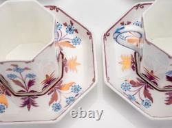 Set of 8 Antique Wedgwood Octagonal Purple Lustre Demitasse Cups & Saucers W618 Set of 8 Antique Wedgwood Octagonal Purple Lustre Demitasse Cups & Saucers W618
