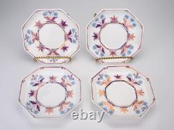 Set of 8 Antique Wedgwood Octagonal Purple Lustre Demitasse Cups & Saucers W618