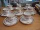 Set Of 8 Coalport French Noble Demitasse Cups & Saucers Green & Pink Band