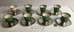 Set of 8 Lenox Porcelain SHREVE & CO. Demitasse Cups and Saucers