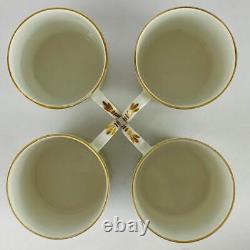 Set of 8 Limoges c1930 French Porcelain Gold Gilt Demitasse Coffee Cup & Saucers