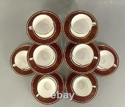 Set of 8 Royal Doulton Buckingham Fine Bone China Demitasse Cups & Saucers