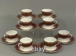 Set of 8 Royal Doulton Buckingham Fine Bone China Demitasse Cups & Saucers