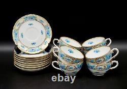 Set of 8 Schumann Arzberg Forget Me Not Not Pierced Demitasse Cups & Saucers