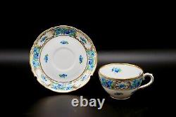 Set of 8 Schumann Arzberg Forget Me Not Not Pierced Demitasse Cups & Saucers