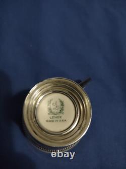 Set of 8 Sterling Silver Demitasse Cups and Saucers with Lenox Liners