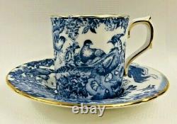 Set of 8 Vintage Royal Crown Derby Demitasse Cups and Saucers BLUE AVES