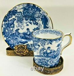 Set of 8 Vintage Royal Crown Derby Demitasse Cups and Saucers BLUE AVES