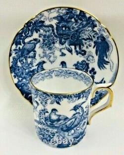 Set of 8 Vintage Royal Crown Derby Demitasse Cups and Saucers BLUE AVES