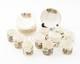 Set Of 9 Antique Bygone Days Demitasse Cups & Saucers Made In England For P. V
