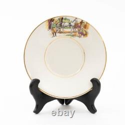 Set of 9 Antique Bygone Days Demitasse Cups & Saucers Made in England for P. V