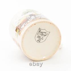 Set of 9 Antique Bygone Days Demitasse Cups & Saucers Made in England for P. V