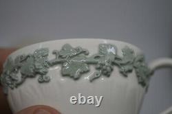 Set of 9 Wedgwood Queensware Celadon on Cream Demitasse Cups and Saucers with box